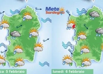 Meteo sardegna 350x250 - Scirocco porterà altre piogge su Sardegna orientale. Mite a ovest