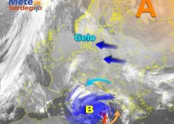 Meteosat 1 350x250 - Scirocco porterà altre piogge su Sardegna orientale. Mite a ovest