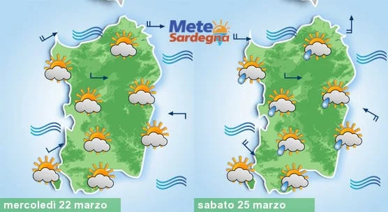 Meteo sardegna 14 - Graduale cambiamento meteo: torna la pioggia