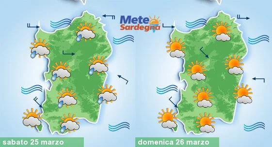 Meteo sardegna 16 - Confermate le piogge di sabato, mentre domenica migliora