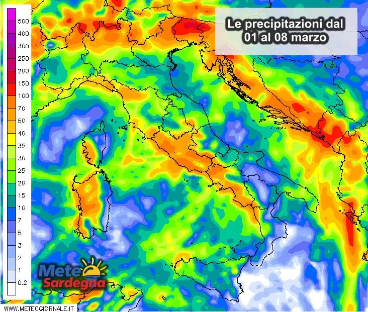 Piogge - 1° weekend di marzo col maltempo: ecco quanto pioverà