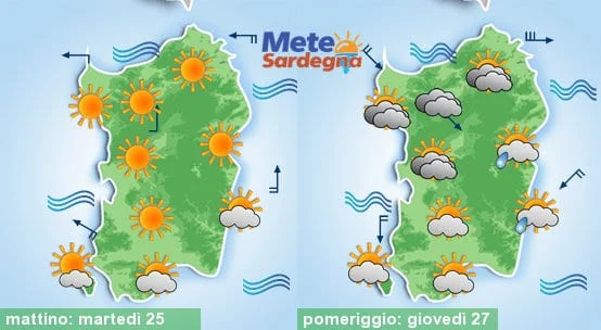 Meteosardegna 3 - 25 aprile mite e cole sole, poi avremo un peggioramento