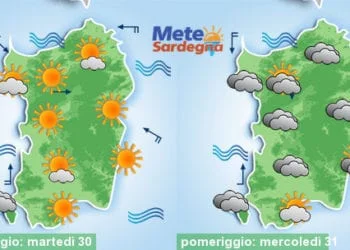 Meteo sardegna 20 350x250 - Anticiclone africano in gran forma: verso i 40°C nel weekend