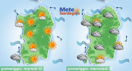 Meteo sardegna 20 - Mercoledì nubi in aumento, ma più caldo dall'Africa