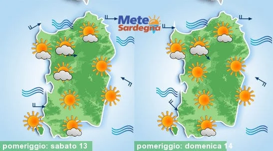 Meteo sardegna 8 - Nel fine settimana bel tempo: poche nubi e temperature gradevoli