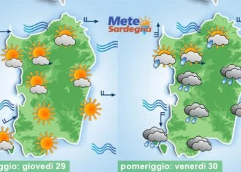 Meteo sardegna 21 350x250 - Caldo, un po' di tregua: temperature giù nei prossimi giorni