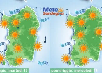 Meteo sardegna 7 350x250 - Anticiclone africano in gran forma: verso i 40°C nel weekend