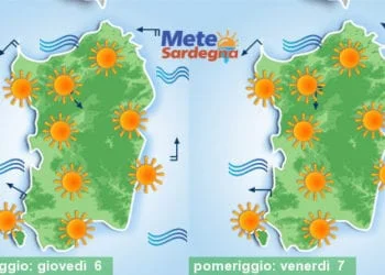 Meteo sardegna 3 350x250 - Caldo, un po' di tregua: temperature giù nei prossimi giorni