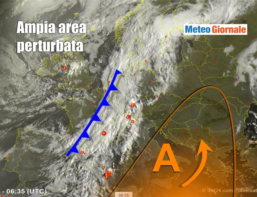 Meteosat - Importanti cambiamenti sul fronte piogge