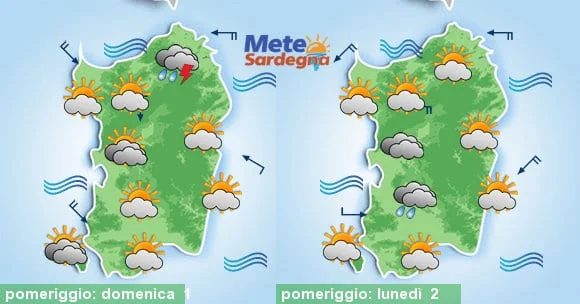 Meteo sardegna 4 - Confermata la possibilità di qualche temporale tra domenica e lunedì