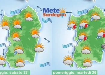 Meteosardegna 350x250 - Domenica e inizio settimana tra nubi e sole. Temperature su