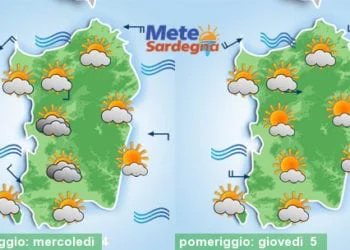 Meteo sardegna 1 350x250 - Domenica e inizio settimana tra nubi e sole. Temperature su