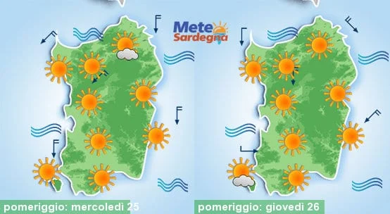 Meteo sardegna 13 - Giornate da tarda estate, ma nel weekend temperature giù