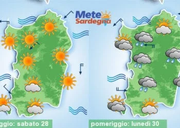 Meteo sardegna 16 350x250 - Severo maltempo alle porte: piogge, temporali, prime nevicate sui monti