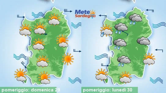 Meteo sardegna 17 - Domenica vento, lunedì piogge