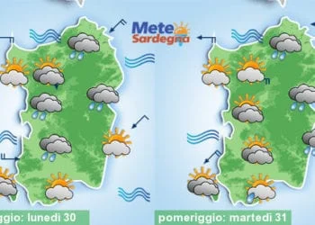 Meteo sardegna 18 350x250 - Severo maltempo alle porte: piogge, temporali, prime nevicate sui monti