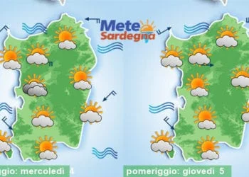 Meteo sardegna 350x250 - Domenica e inizio settimana tra nubi e sole. Temperature su