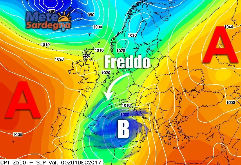 GFS - Freddo e maltempo tra fine novembre e inizio dicembre