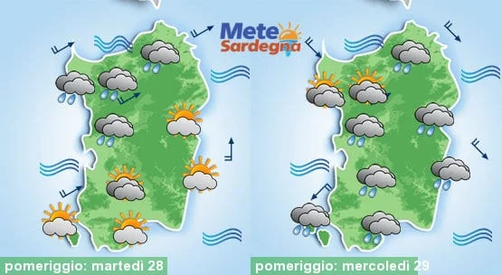 Meteo sardegna 16 - Mercoledì peggiora, seguirà freddo con neve a bassa quota