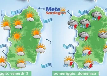 Meteo sardegna 350x250 - Severo maltempo alle porte: piogge, temporali, prime nevicate sui monti