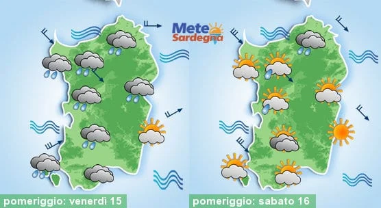 Meteo sardegna 8 - Venerdì brutto tempo, con piogge. Da sabato più freddo