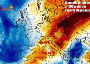 Anomalie termiche 350x250 - Weekend di Carnevale col freddo, qualche nevicata sabato