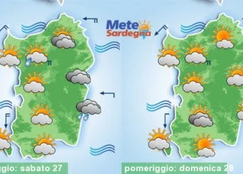 Meteo sardegna 17 350x250 - Weekend di Carnevale col freddo, qualche nevicata sabato