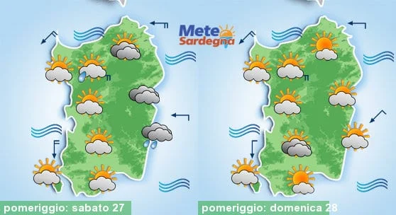 Meteo sardegna 17 - Sabato qualche debole pioggia, poi ancora Alta Pressione