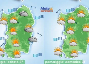 Meteo sardegna 18 350x250 - Weekend di Carnevale col freddo, qualche nevicata sabato