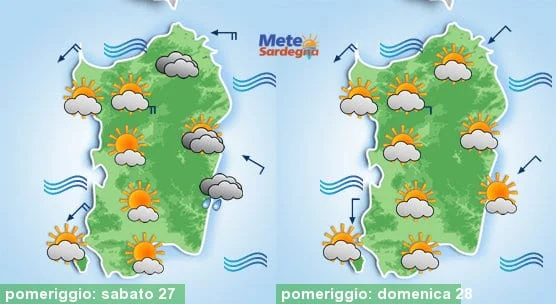 Meteo sardegna 18 - Qualche debole pioggia a est, poi ancora mite Anticiclone