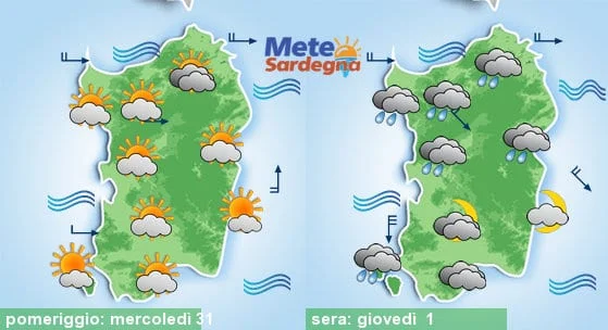 Meteo sardegna 20 - Rapido peggioramento giovedì, con piogge poi freddo