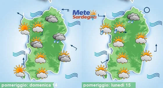 Meteo sardegna 9 - Domenica e lunedì e piovaschi, poi di nuovo vento