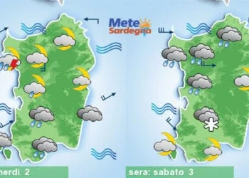 Meteo sardegna 1 350x250 - Weekend di Carnevale col freddo, qualche nevicata sabato