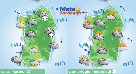 Meteo sardegna 17 - Nevicate su coste nordorientali, ne cadrà ancora