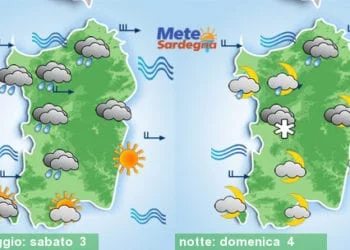 Meteo sardegna 2 350x250 - Weekend di Carnevale col freddo, qualche nevicata sabato