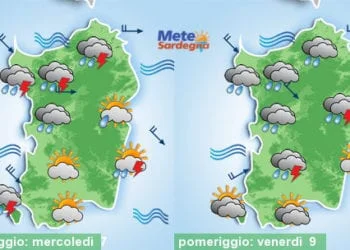 Meteo sardegna 4 350x250 - Weekend di Carnevale col freddo, qualche nevicata sabato