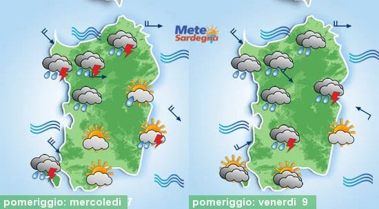 Meteo sardegna 4 - Nuovo peggioramento, attese altre piogge e neve sui monti