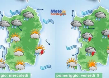 Meteo sardegna 5 350x250 - Weekend di Carnevale col freddo, qualche nevicata sabato