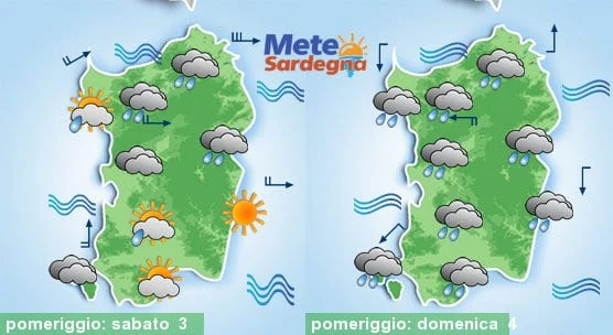 Meteo sardegna - Serie di perturbazioni porteranno tanta pioggia