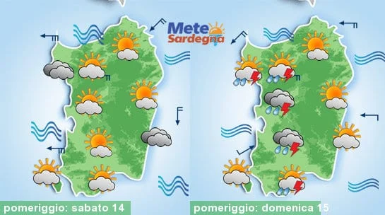 Meteo sardegna 5 - Rischio piogge nel weekend, ma non ovunque