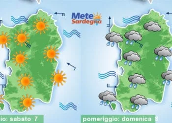 Meteosardegna 350x250 - Temporali sino a giovedì, poi meteo in miglioramento