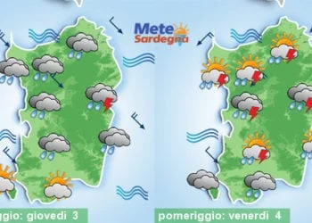 Meteo sardegna 1 350x250 - Temporali sino a giovedì, poi meteo in miglioramento