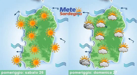 Meteo sardegna 11 - Weekend di caldo estivo, con Scirocco e velature