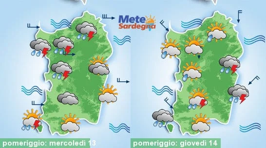 Meteo sardegna 4 - Fresco per venti di Maestrale, confermati i temporali