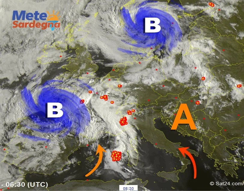 Meteosat 2 - Meteo settimana, nuovi temporali e Estate che non ingrana