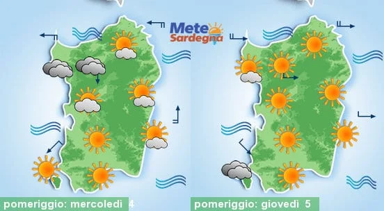 Meteo sardegna 1 - Gran caldo sino all'arrivo del Maestrale