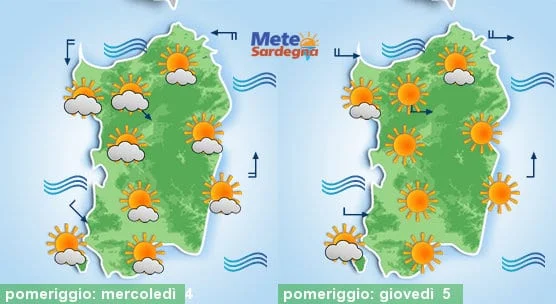 Meteo sardegna 2 - Gran caldo, anche giovedì. Poi Maestrale e clima gradevole