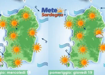 Meteo sardegna 5 350x250 - Meteo prossimi giorni: sole e caldo, con temporali pomeridiani nelle zone interne