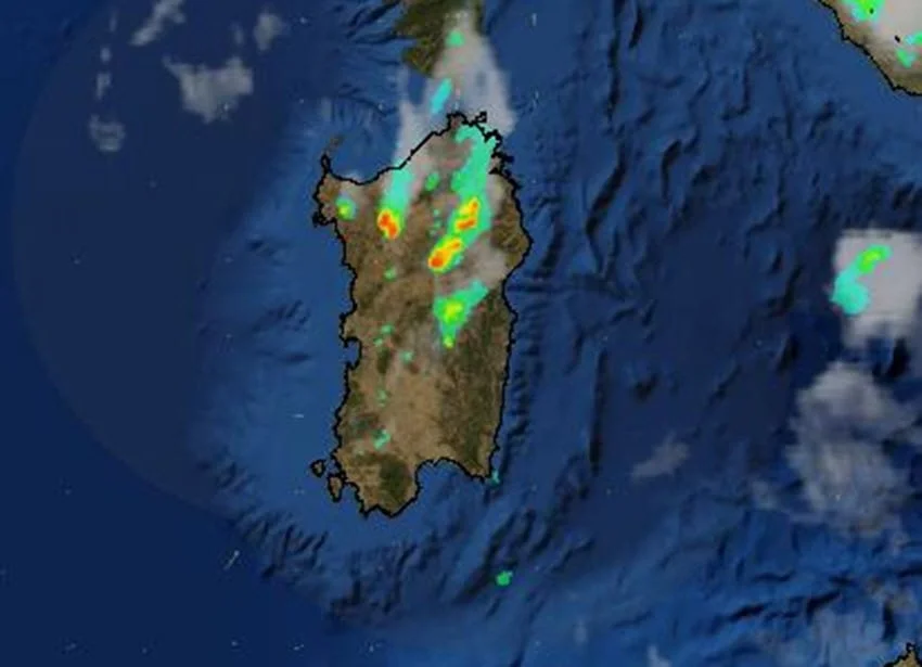 radar meteo sardegna 1 - Temporali con grandine nel Nord Sardegna in estensione nuorese