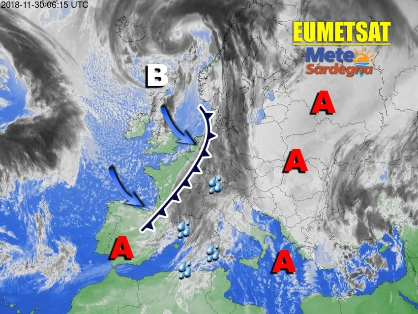 Meteosat sardegna 1 2 - Ennesimo peggioramento meteo, l'ultimo di Novembre